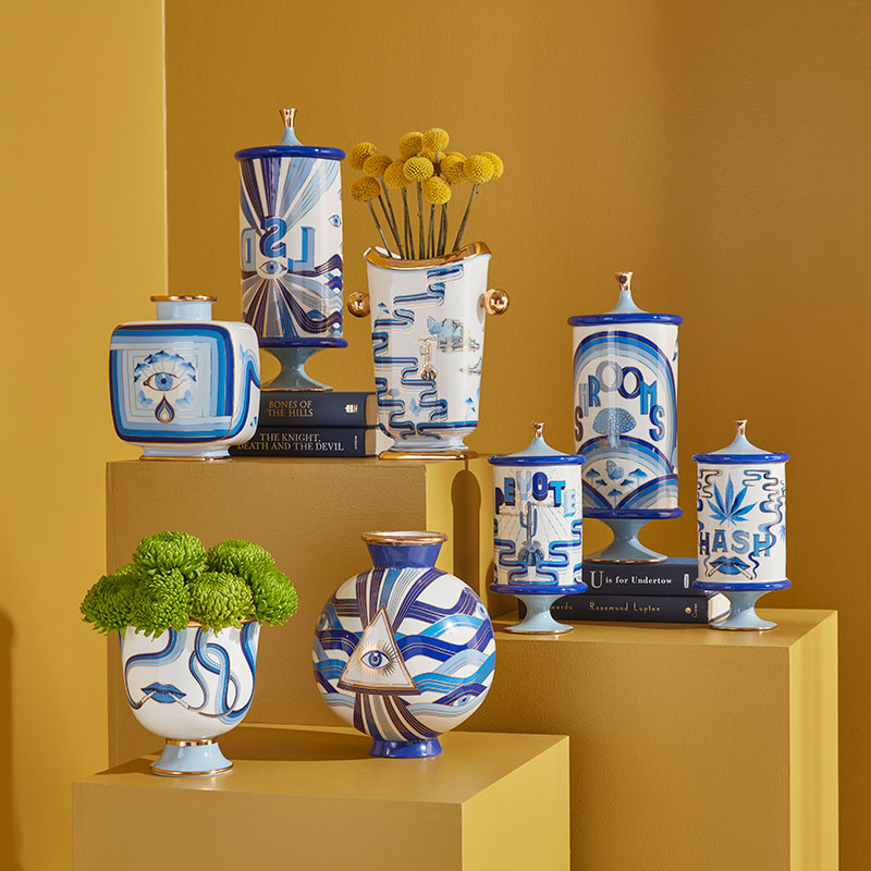 Druggist Tall Vase, H27 cm, Blue