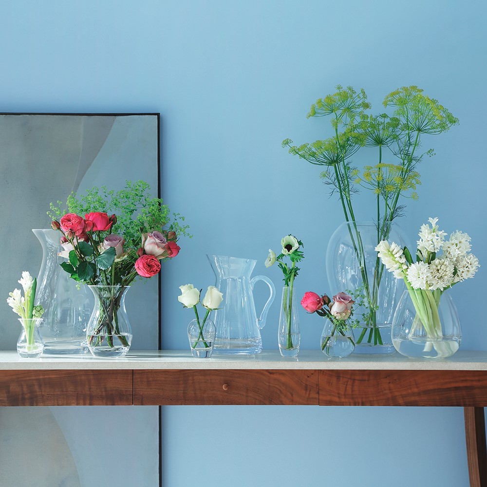 Flower Table Bouquet Vase, 17 cm, clear